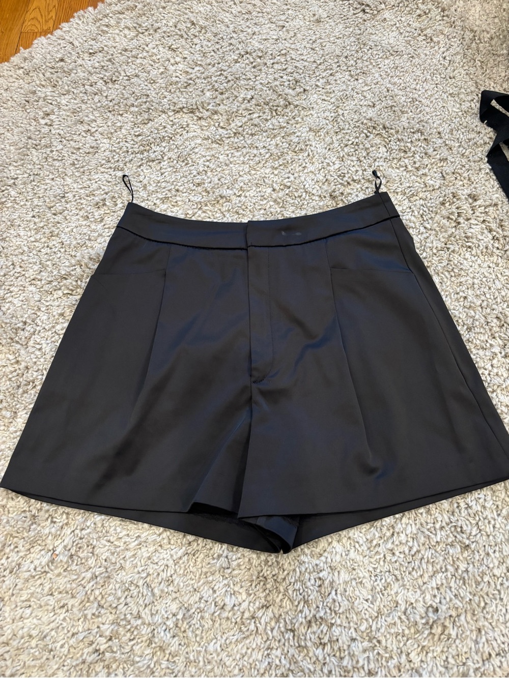 Zara Satin Black Tailored Shorts